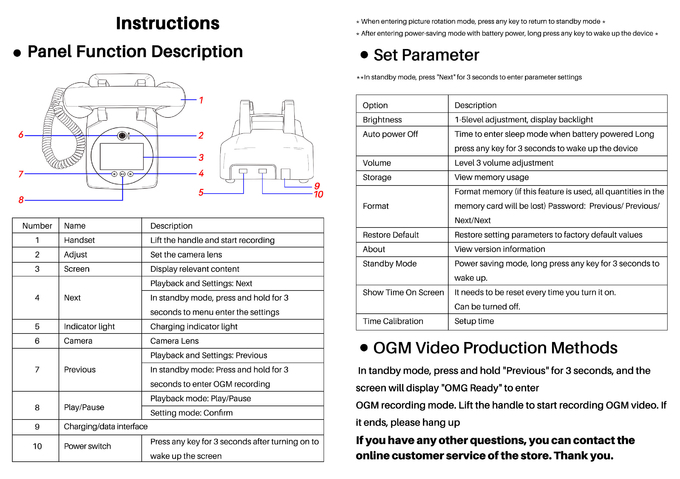 32GB Video Guest Book HD 1080P Telephone Guest Book With Night Light  For Cherished Memories