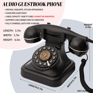 USB Phone Message Guest Book 32GB Audio Guest Book Wedding For Special Occasion