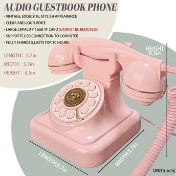 Plastic Wedding Voice Guest Book 32GB Memory Guest Phone Book USB Interface
