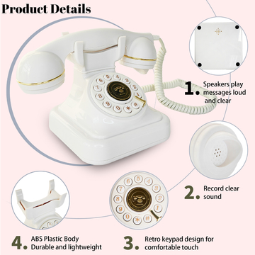 White Voicemail Phone Guest Book Wedding Voicemail Audio Clear Sound