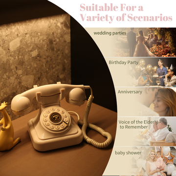 White Voicemail Phone Guest Book Wedding Voicemail Audio Clear Sound