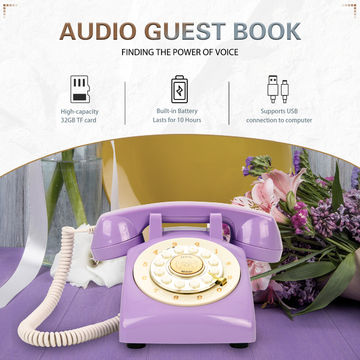 USB Compatible Telephone Guest Book Phone Recording Plastic For Baby Showers