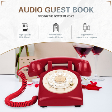 Clear Sound Telephone Guest Book 15hr Audio Guest Book Telephone For Birthday Celebrations