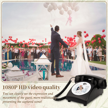 32GB Video Guest Book HD 1080P Telephone Guest Book With Night Light  For Cherished Memories