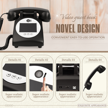 32GB Video Guest Book HD 1080P Telephone Guest Book With Night Light  For Cherished Memories