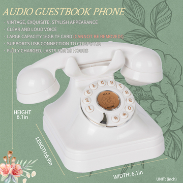 32GB Audio Phone Guest Book Voice Record 10hrs Recording Phone Wedding Guest Book
